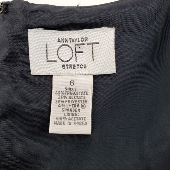 Ann Taylor Loft Black Satin Sheath Dress - Picture 7 of 9